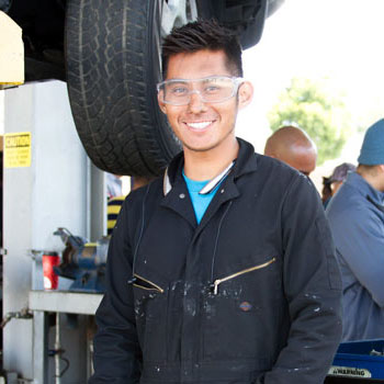 Young man in auto shop