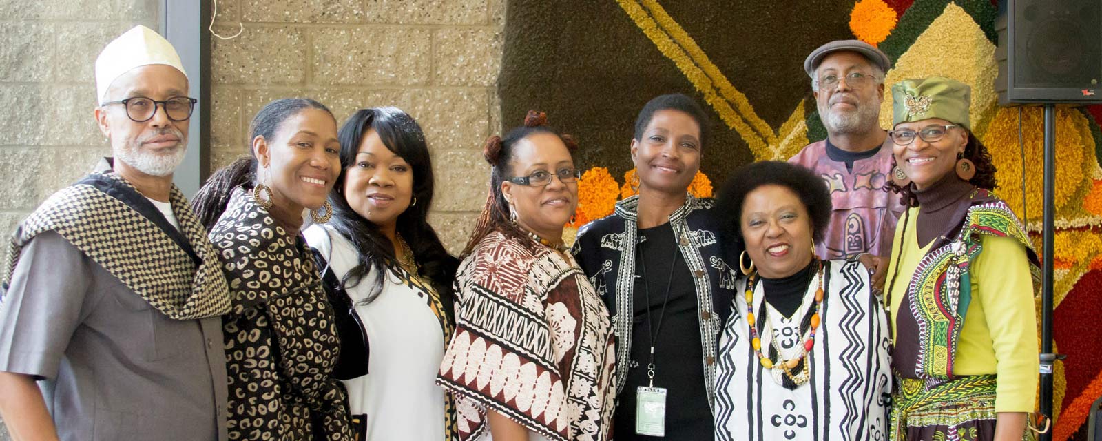 Gwendolyn Chamberlain standing with community members