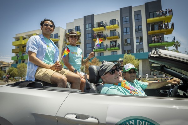 Dr. Lisa Carulli (middle) San Diego Pride Parade with the SDCCD District Queer Alliance