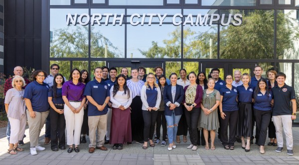 The Student Senate for California Community Colleges and students from San Diego College of Continuing Education pose at the North City Campus.