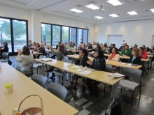 large group in classroom