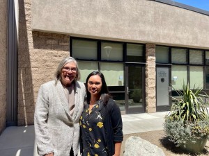 SDCCE Interim President Kay Faulconer Boger, Ed.D. with Faulconer Family Scholarship recipient Tania Melendez
