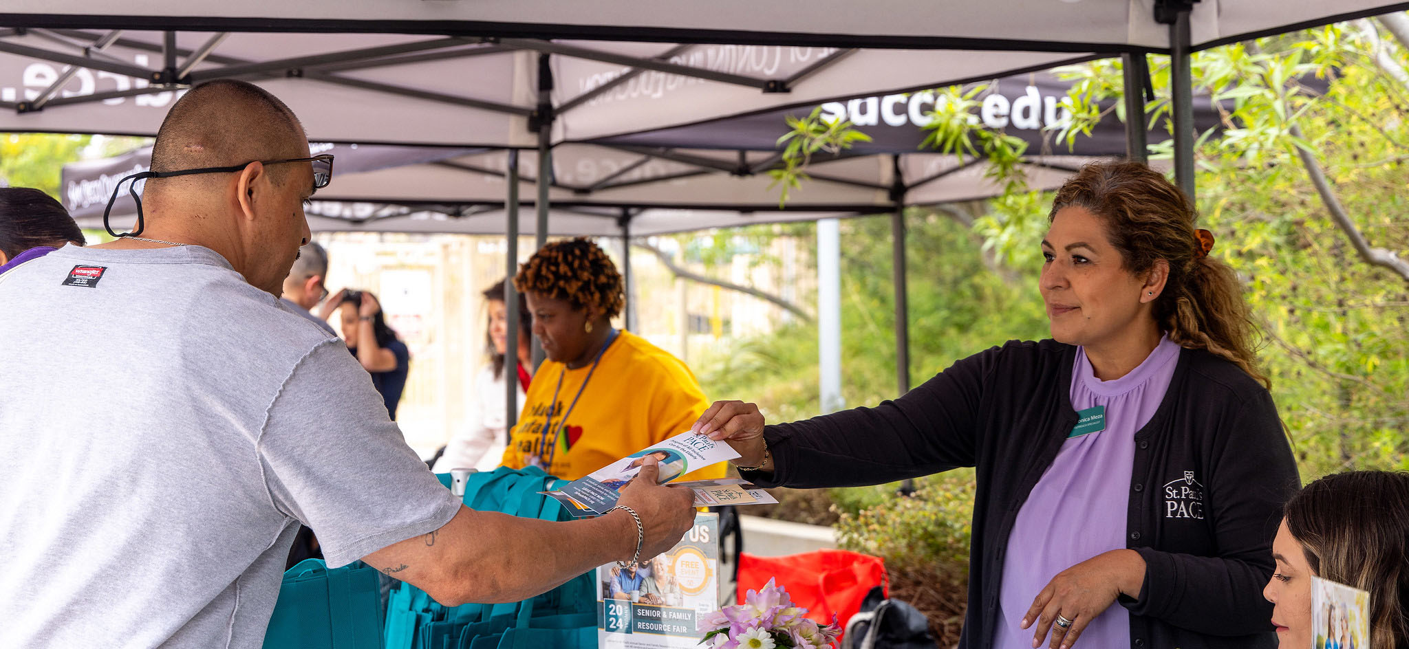 People at an outside event